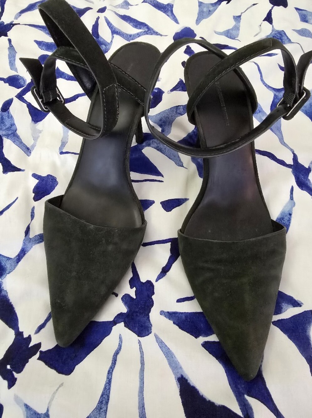Alexander Wang Olive Suede Pointed Toe Ankle-Strap Heels (D'orsey)
